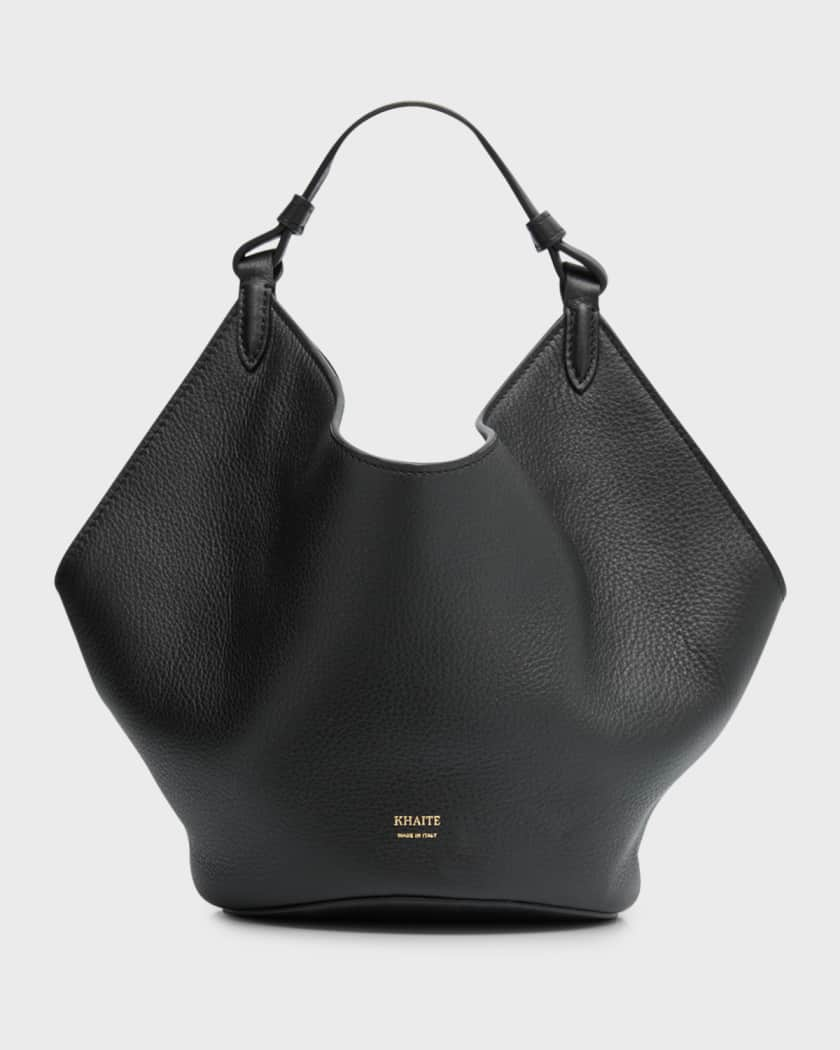 Lotus Mini Suede Tote Bag in Black - Khaite