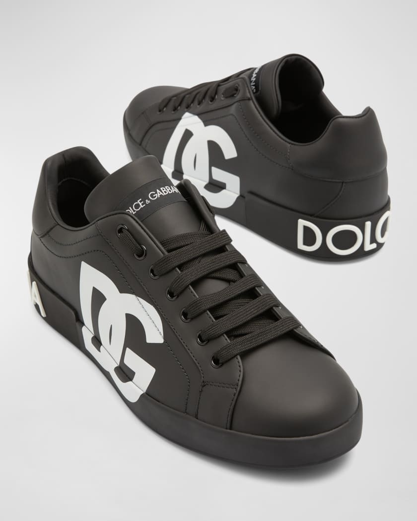 White DOLCE & GABBANA LOGO LOW TOP SNEAKERS