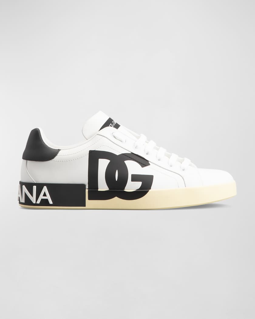 Dolce&Gabbana Men's Portofino Leather Low-Top Sneakers | Neiman Marcus