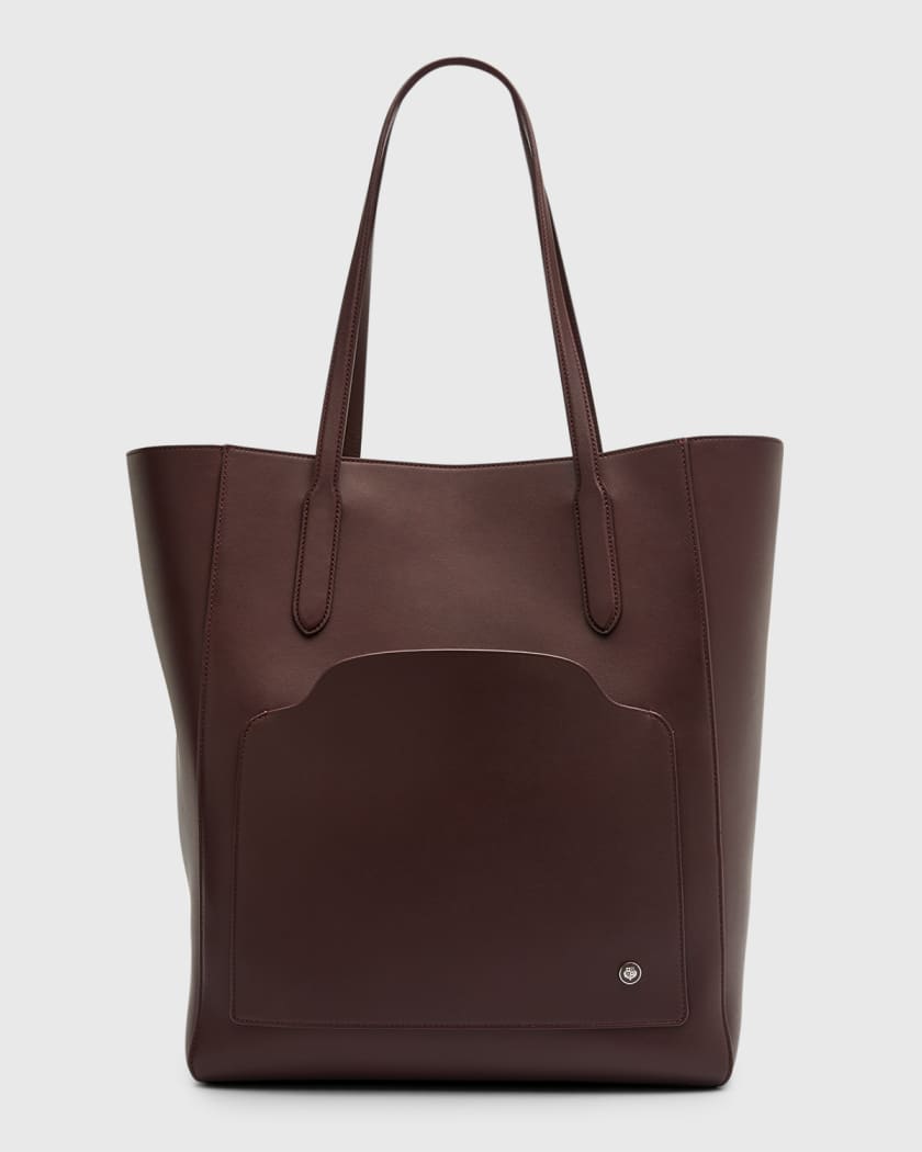 Sesia Medium Leather Tote Bag in Brown - Loro Piana