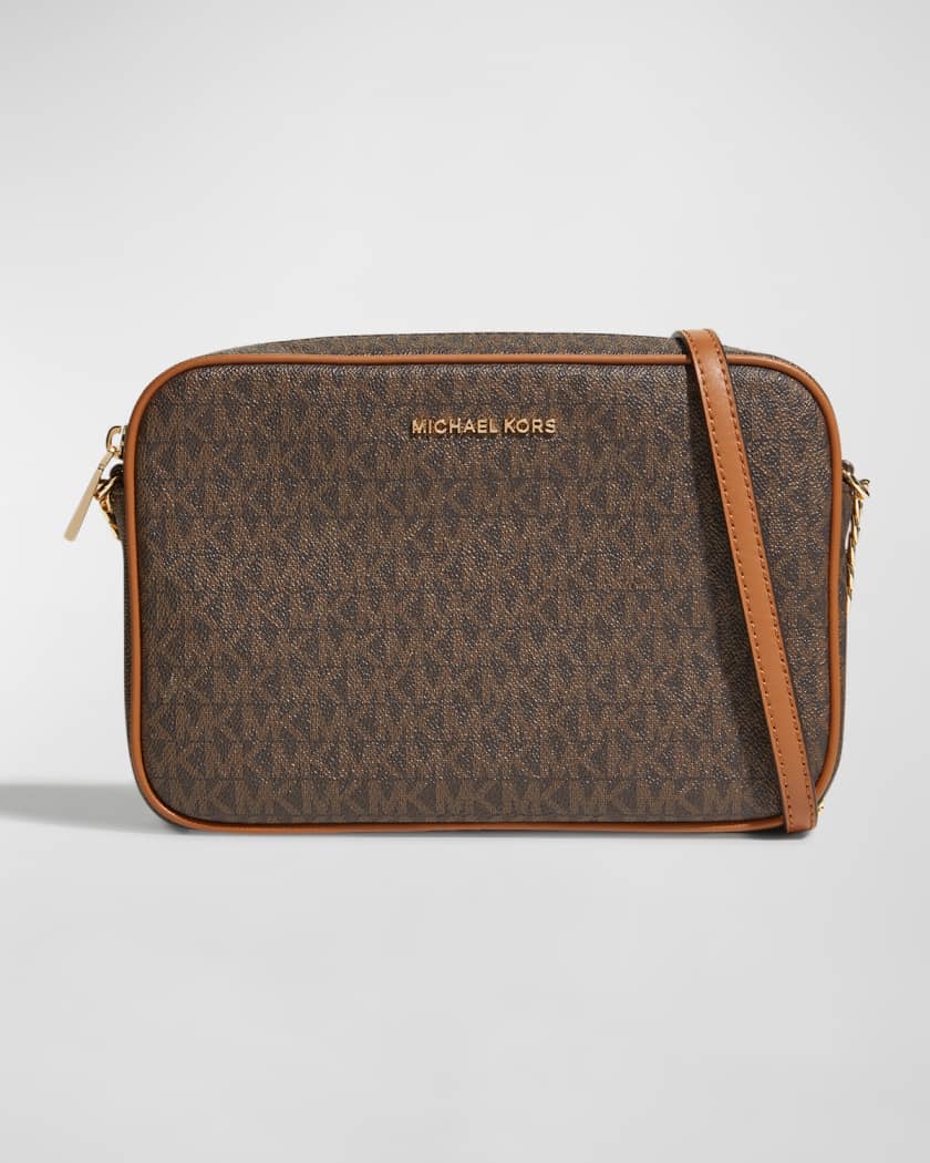 Monogram Leather Zip Camera Crossbody Bag