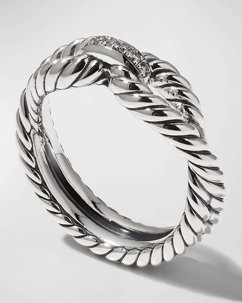 Cable Loop Ring w/ Diamonds
