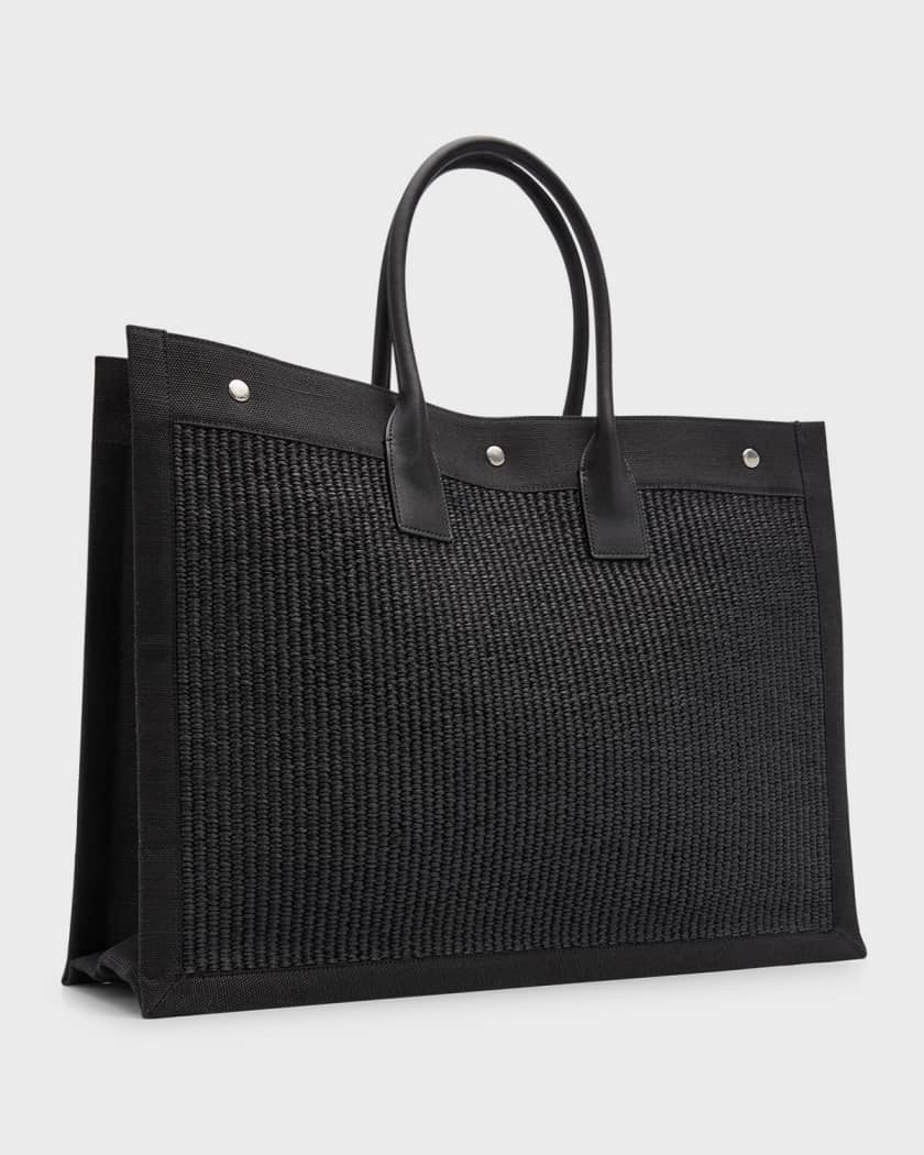 Rive gauche large tote bag in smooth leather best sale