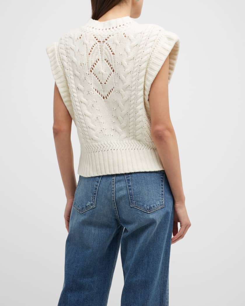 Pinkett Cable-Knit Wool Sweater Vest