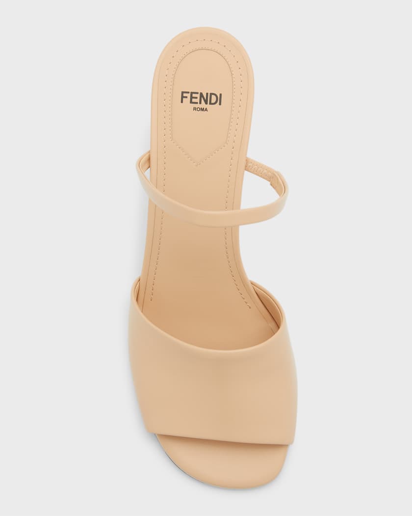 Fendi logo pearly slide mule best sale
