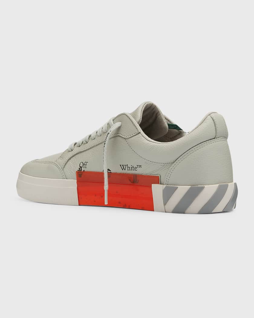 Off-White Vulcanized c/o Virgil Abloh White & Red Low Top Sneakers -  Men's US 10