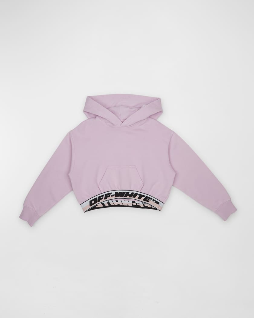 Off White Girl s Logo Band Cropped Hoodie Size 4 12 Neiman Marcus