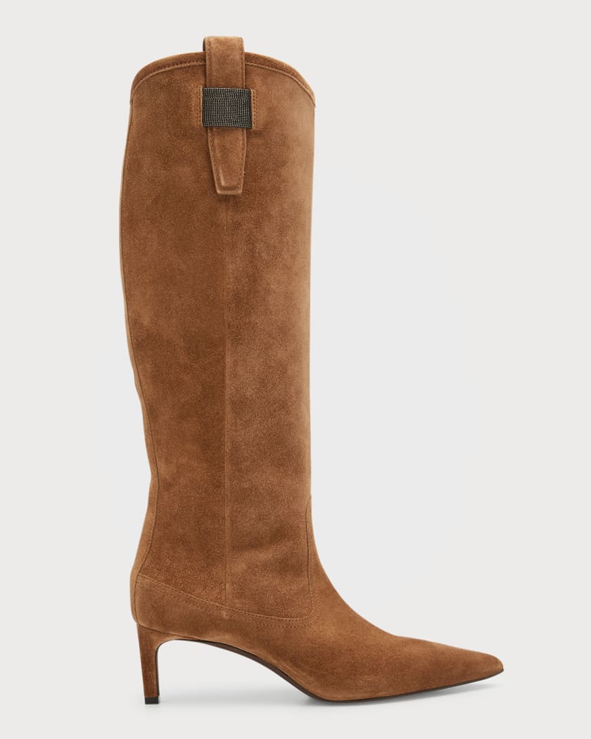 leather and suede riding boots