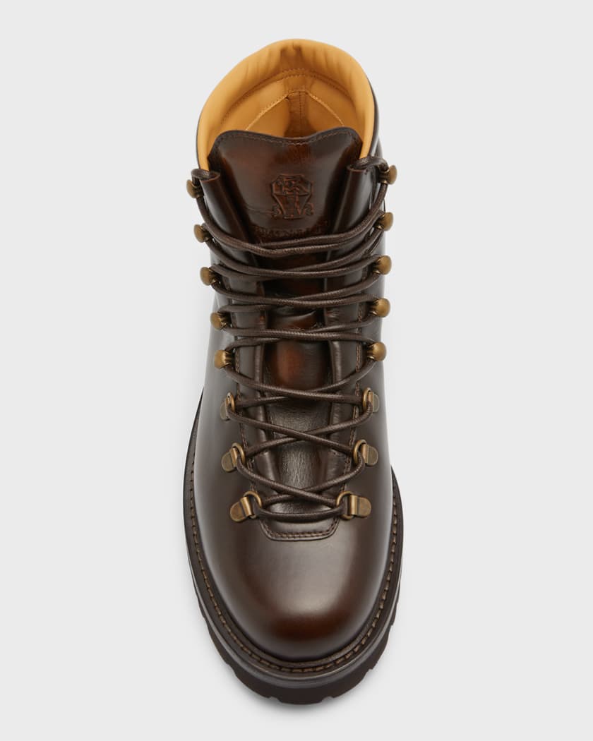 Leather hiking boots