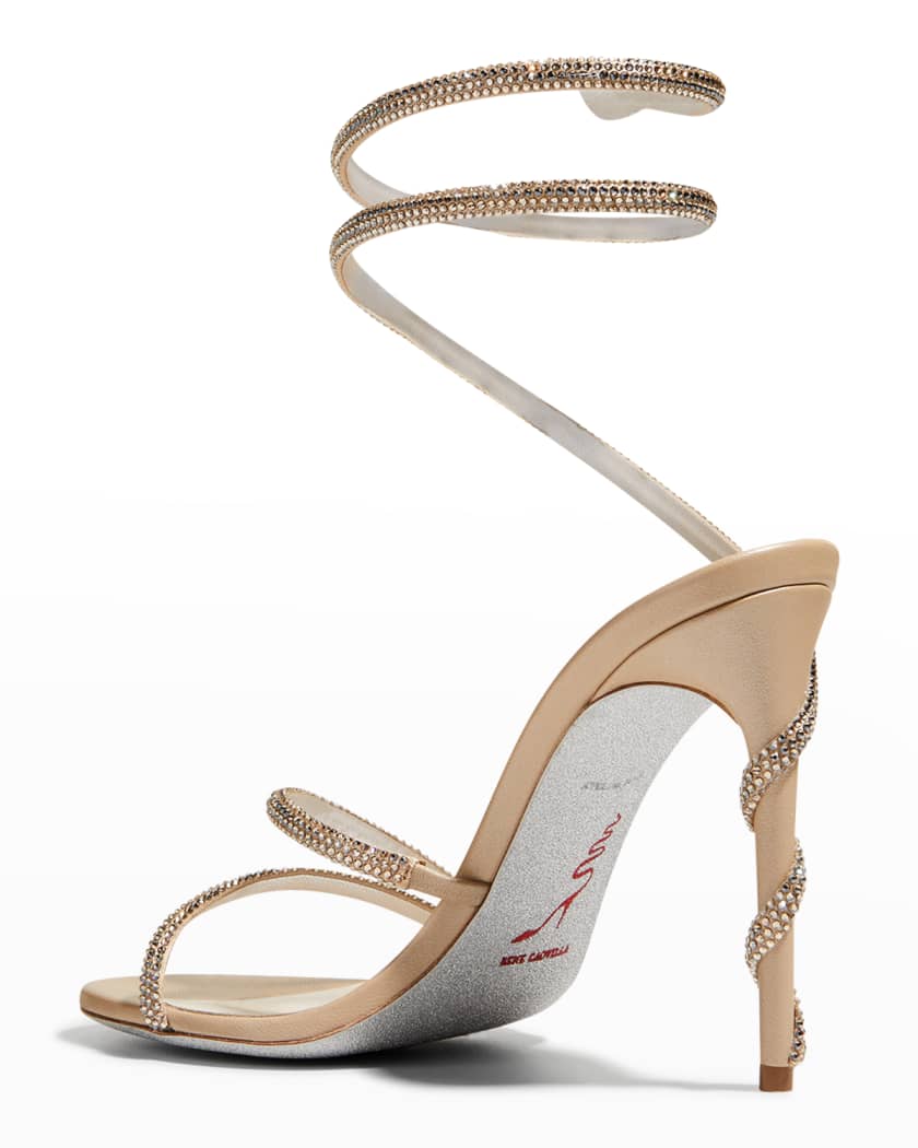 Snake-Wrap Strass Stilleto Sandals