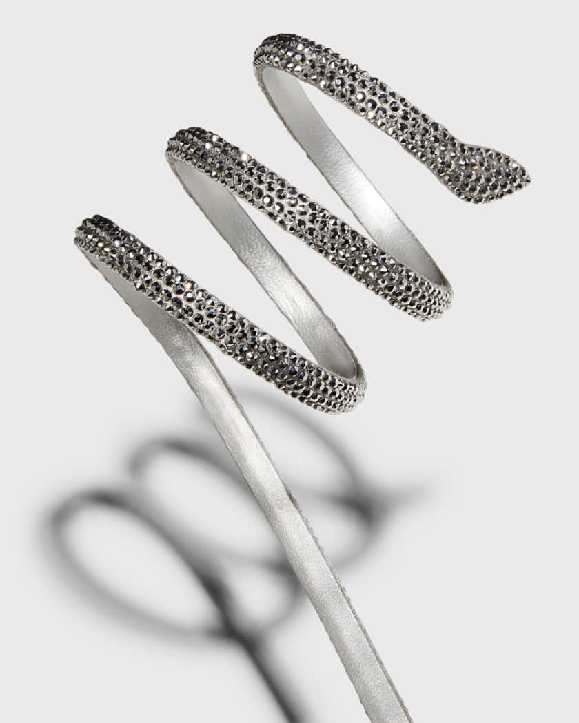 Strass Snake-Wrap Platform Sandals