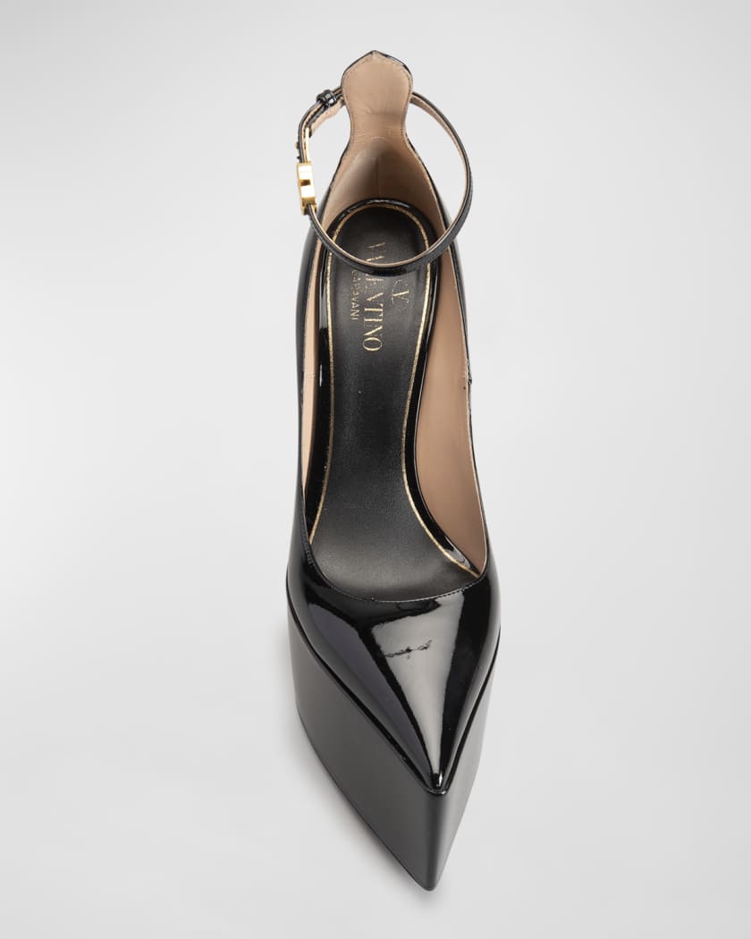 Valentino Garavani Tango Patent Ankle-Strap Platform | Neiman Marcus