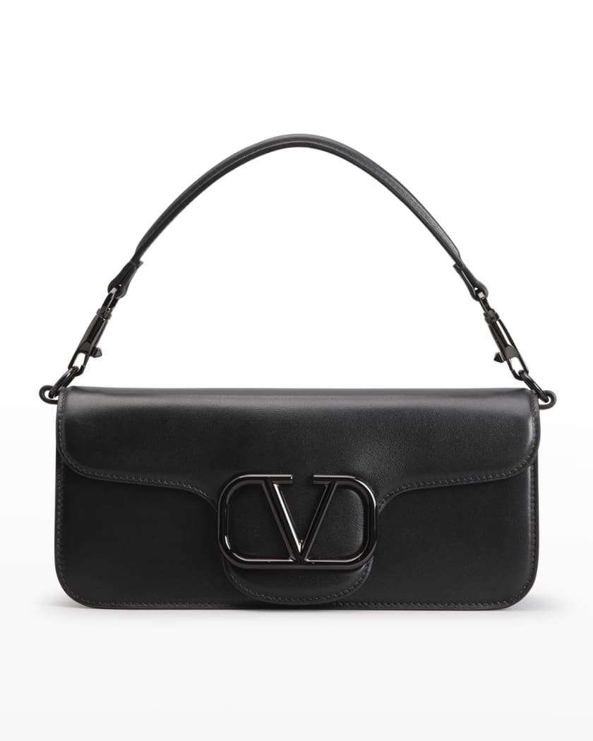 Shop Valentino Garavani VLogo Leather Shoulder Bag