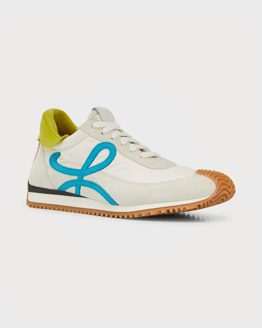 Men's Flow Nylon & Leather Runner Sneakers