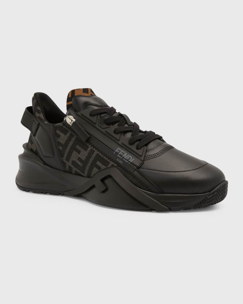 Fendi Men's FF Flow Mid-Top Sneakers | Neiman Marcus