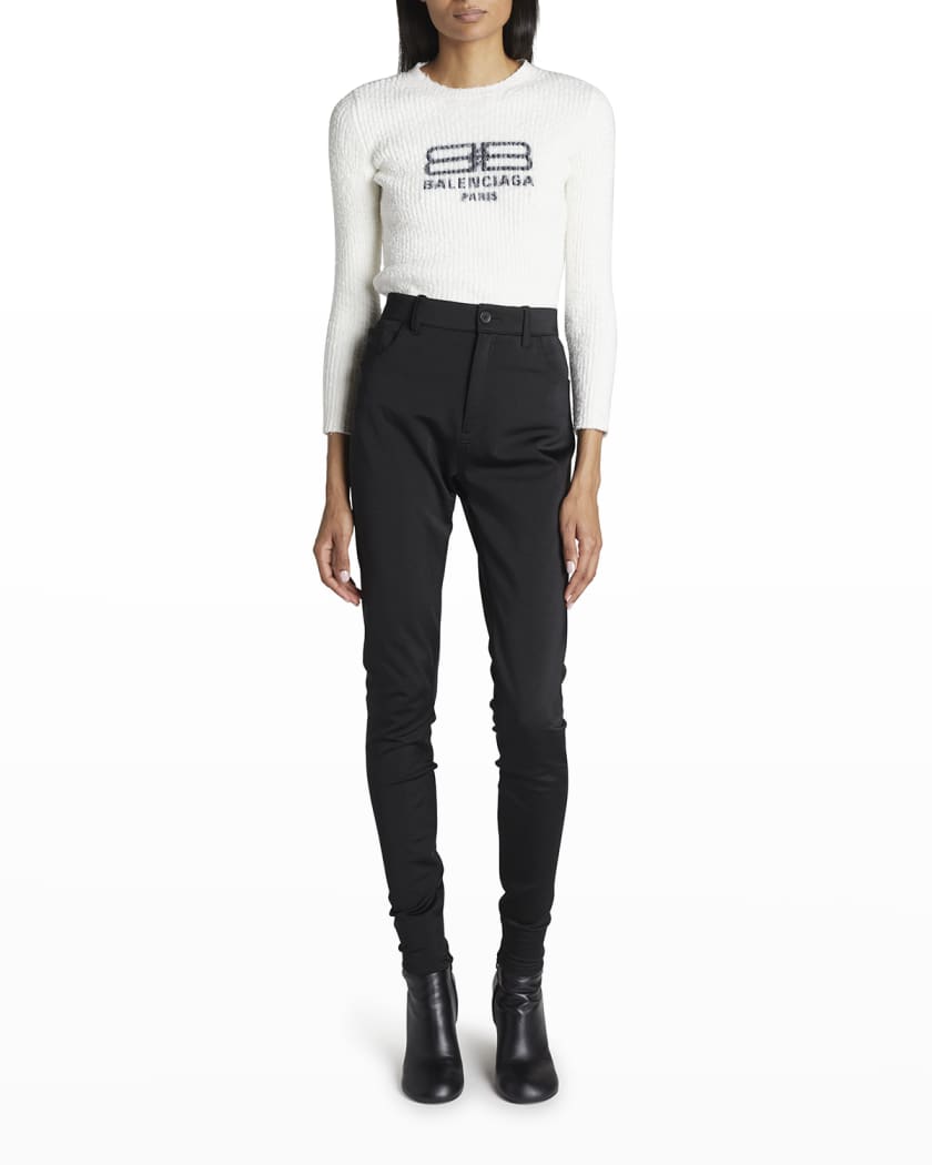 Balenciaga Skinny-Leg Zip-Hem Legging Pants | Neiman Marcus