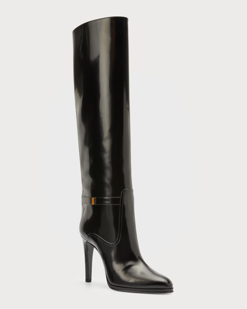 Gucci Knee-high Boot With Harness In Black