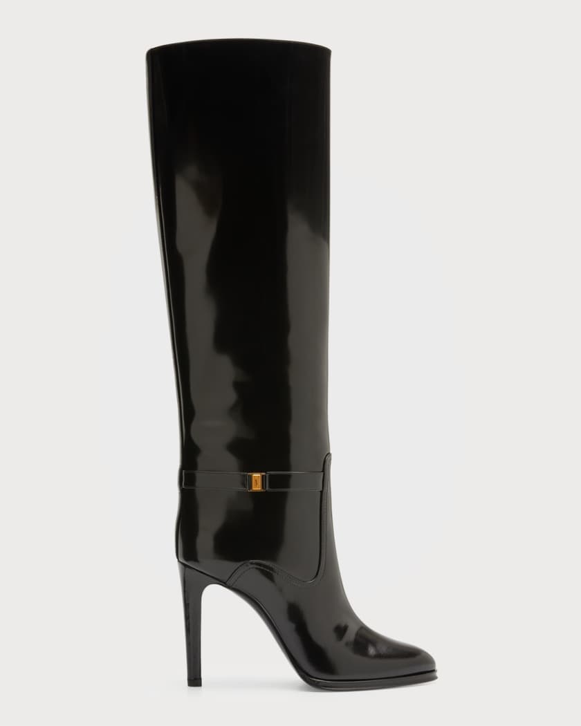 Saint laurent patent boots sales