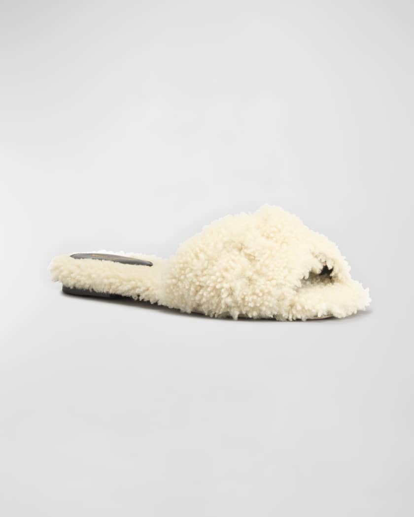 Tribute Shearling Flat Sandals