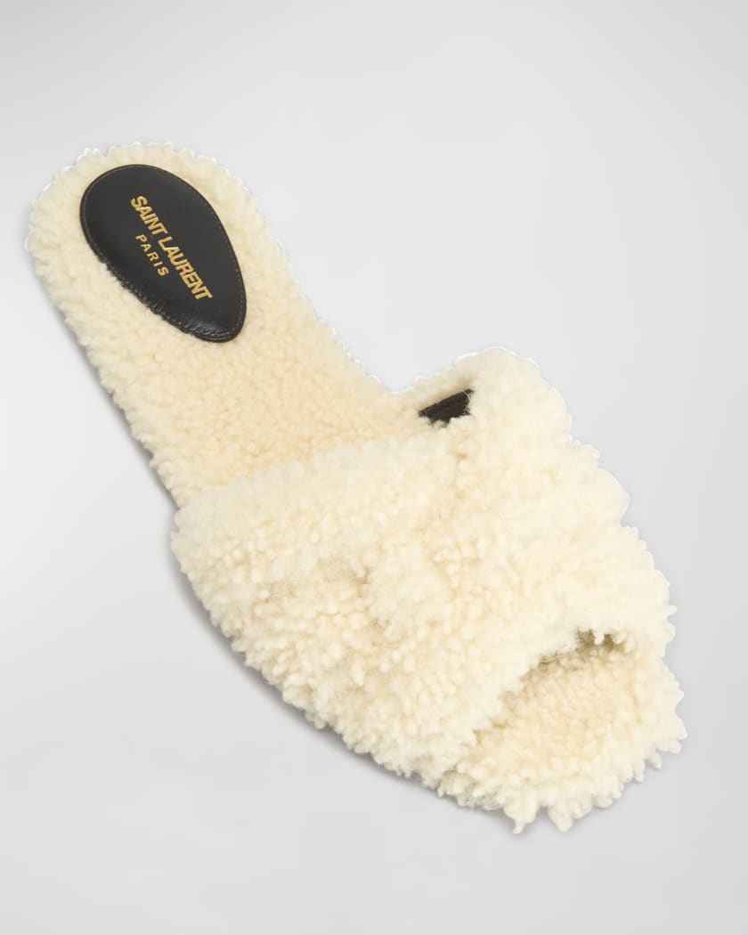 Tribute Shearling Flat Sandals