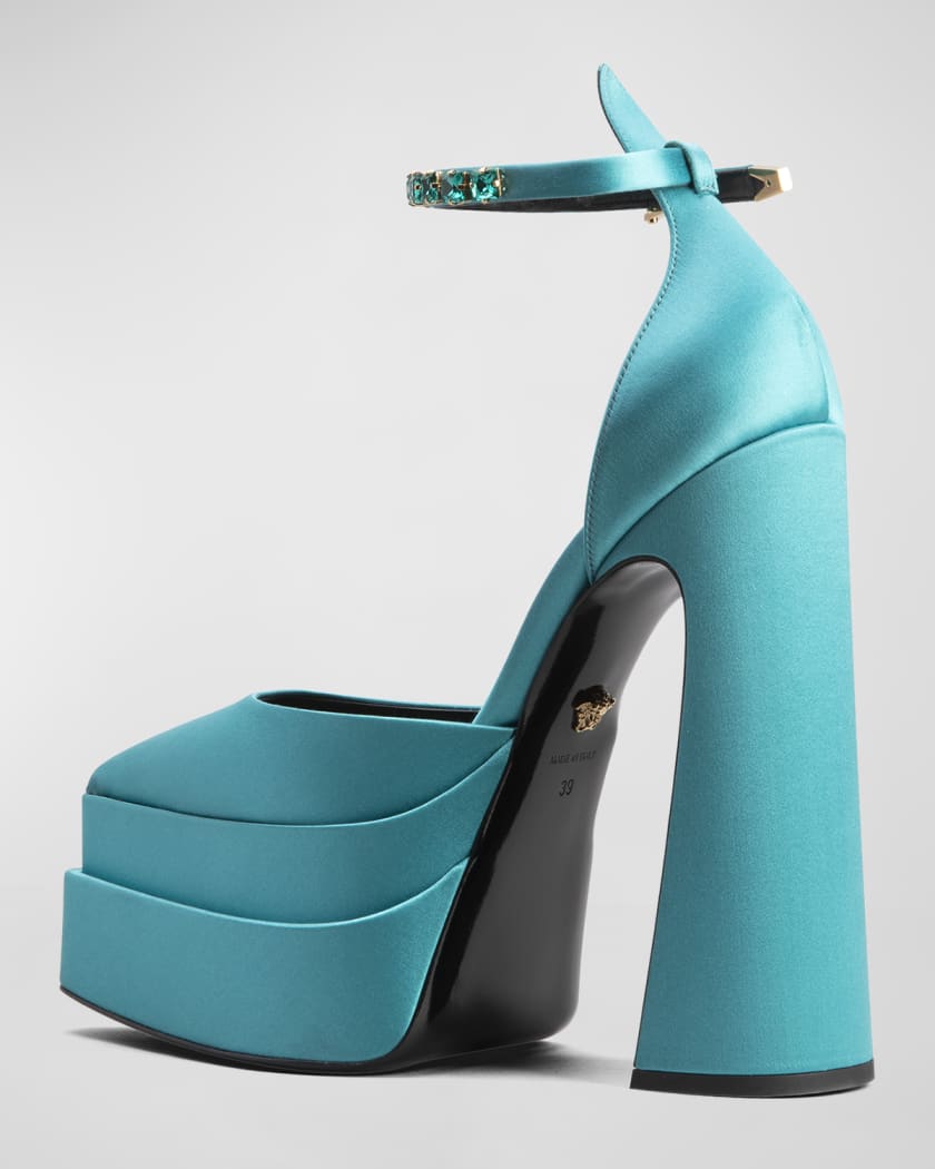 Darts Almachtig gewoontjes Versace 160MM La Medusa Platform Point Toe Mary Jane Satin | Neiman Marcus