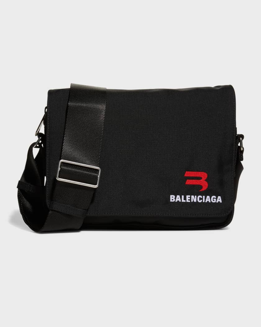 Balenciaga Men's Nylon Messenger Bag | Neiman Marcus