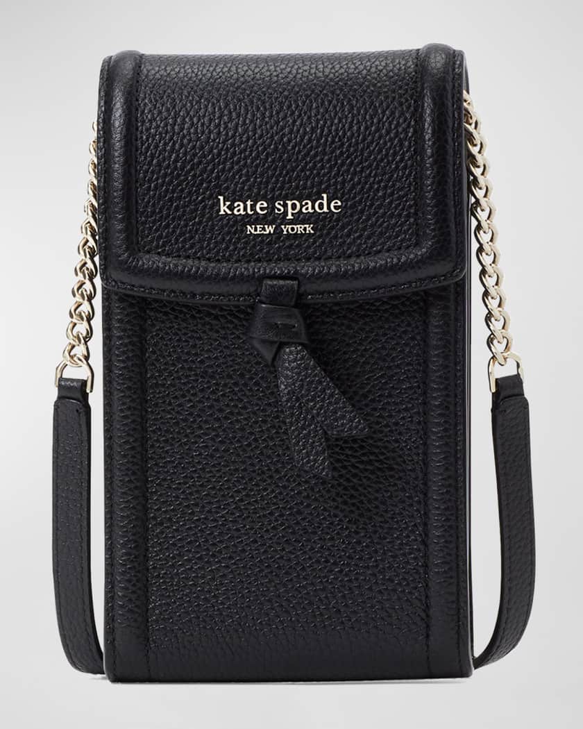 Kate Spade black leather double zip mini crossbody camera bag