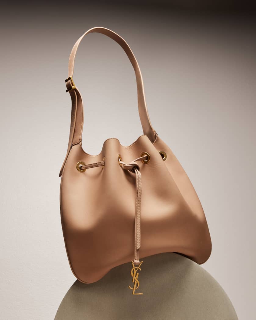 paris vii large flat hobo bag in smooth leather