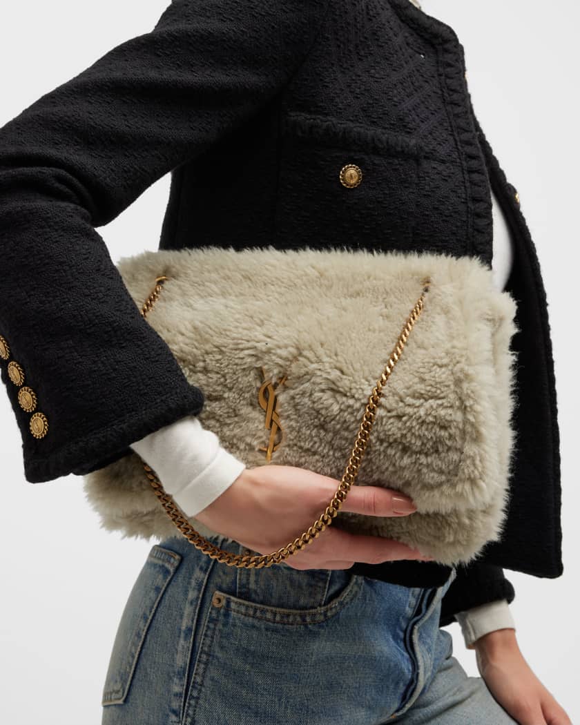 Saint Laurent Genuine Shearling Shoulder Bag