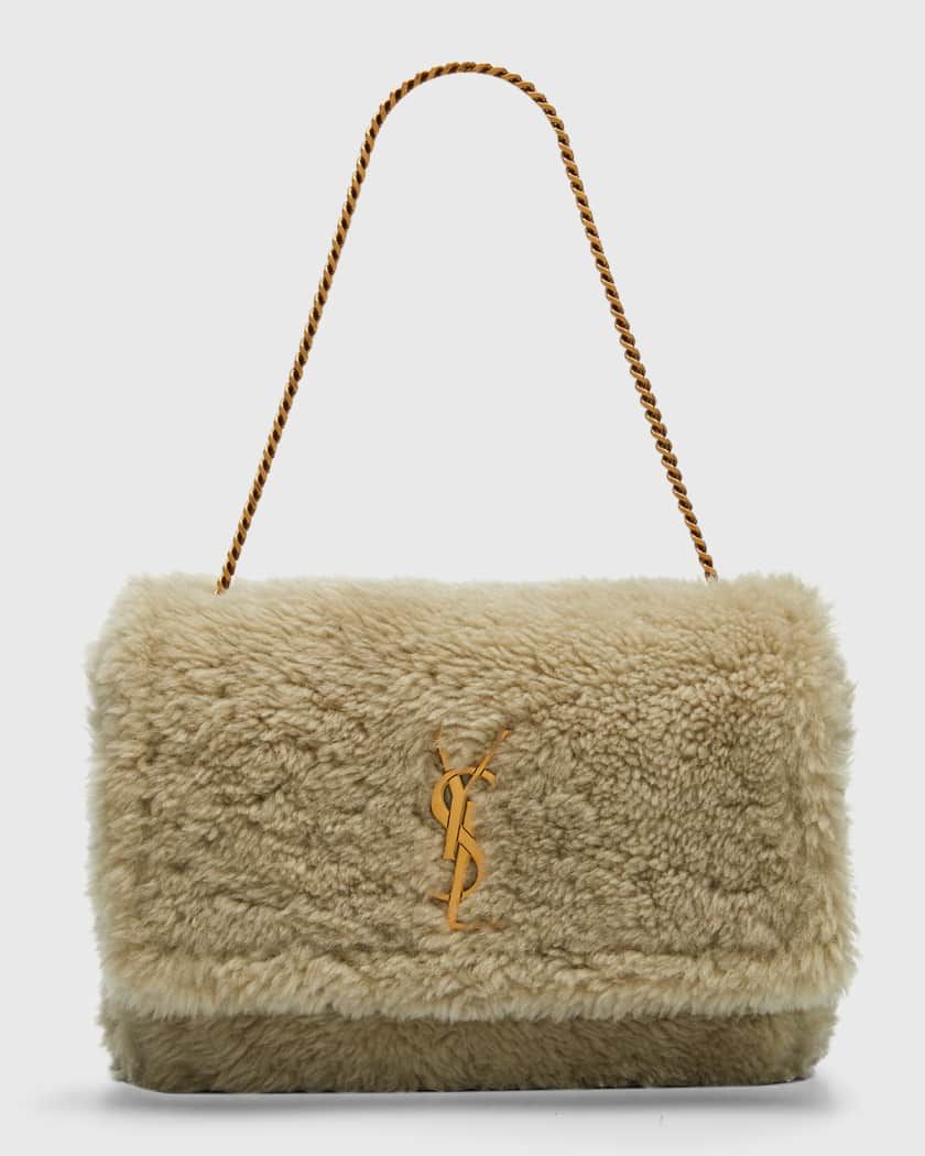 Yves Saint Laurent Shearling Puffer Clutch Bag