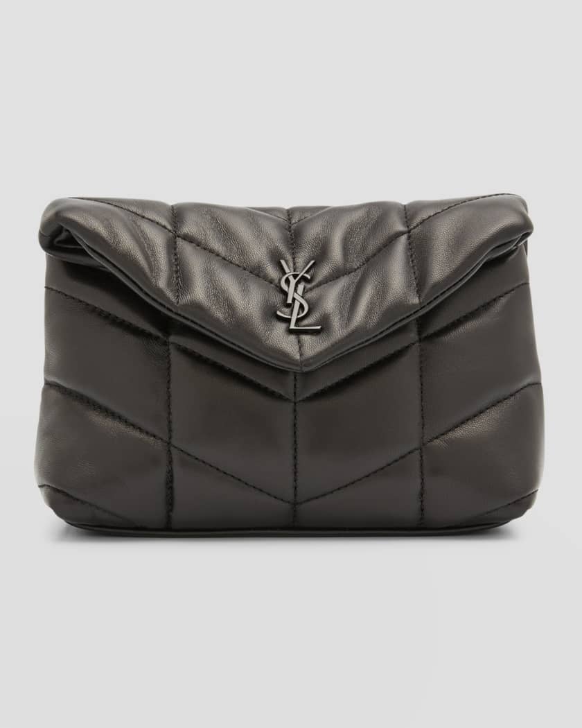 Yves Saint Laurent Shearling Puffer Clutch Bag