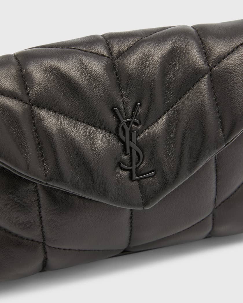 Saint Laurent Puffer Small YSL Shearling Pouch Clutch Bag