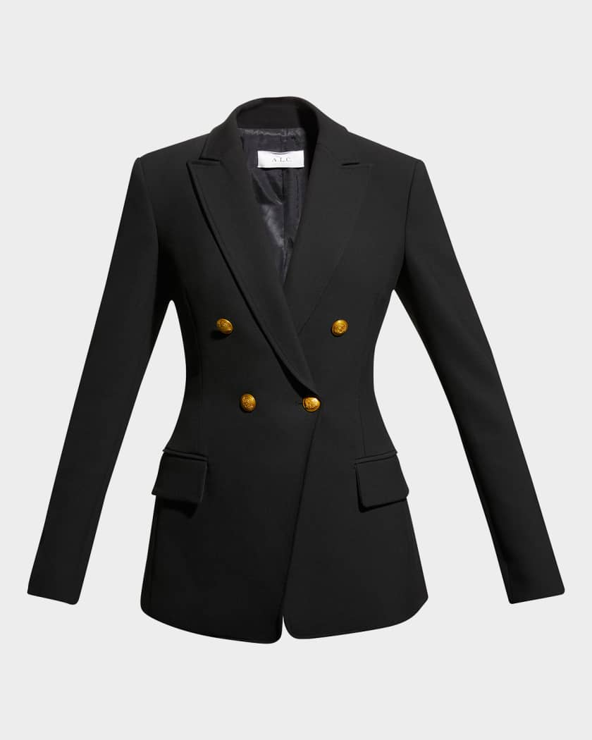 TAILORED DOUBLE BREASTED BLAZER - Black