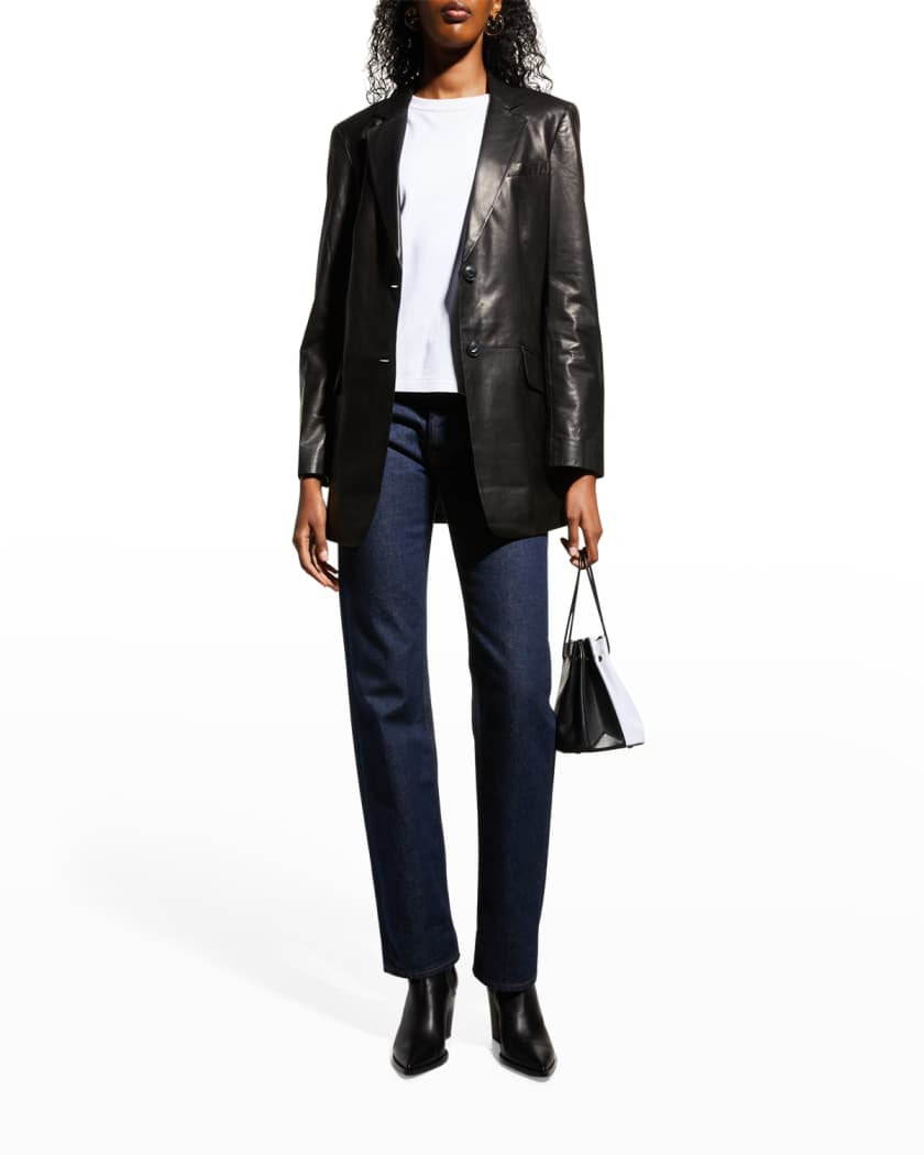 Charles Lambskin Leather Blazer