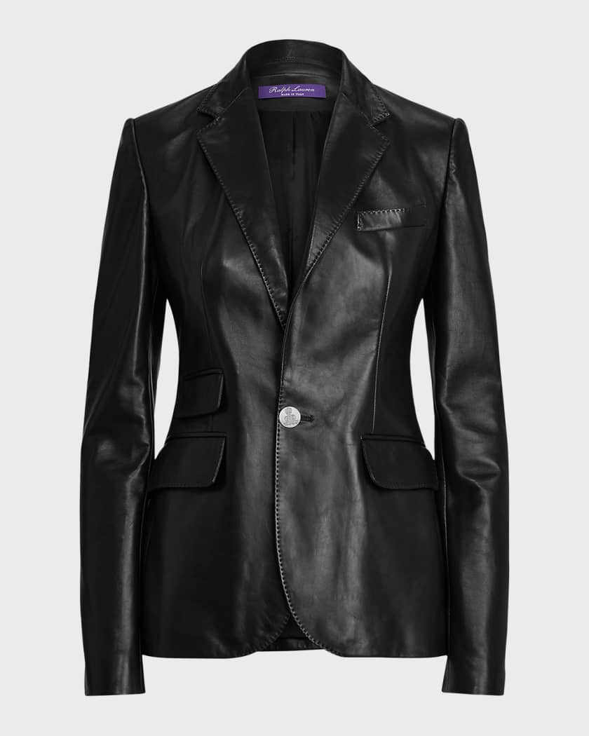 Ralph Lauren Collection Women's Icon Nappa Leather Jacket - Black - Size 6