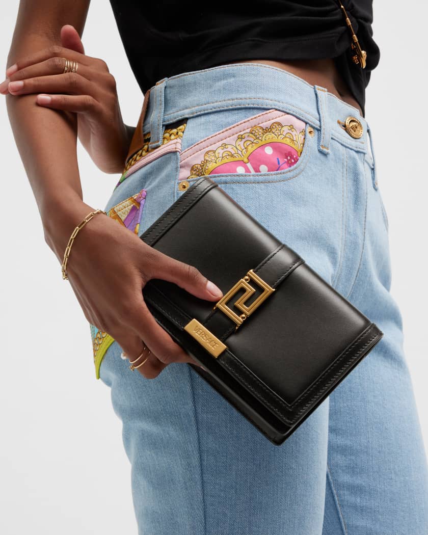 Versace Greca Goddess Leather Wallet on Chain | Neiman Marcus