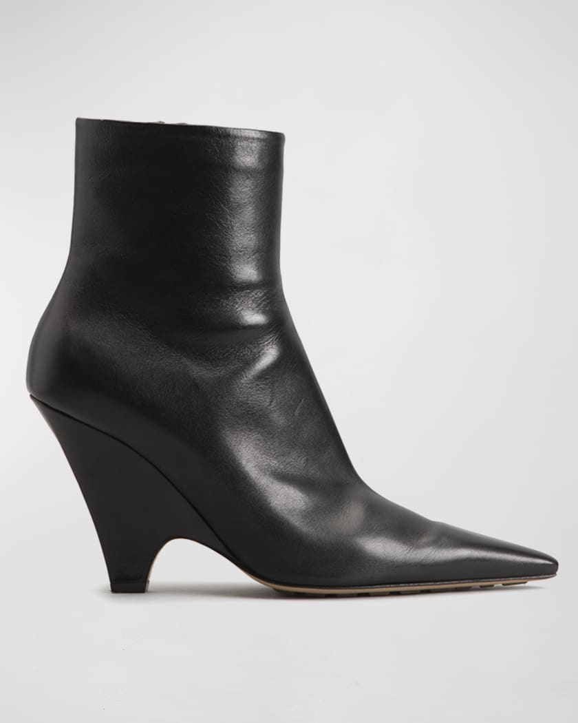 Bottega Veneta Point Lambskin Ankle Booties | Neiman Marcus