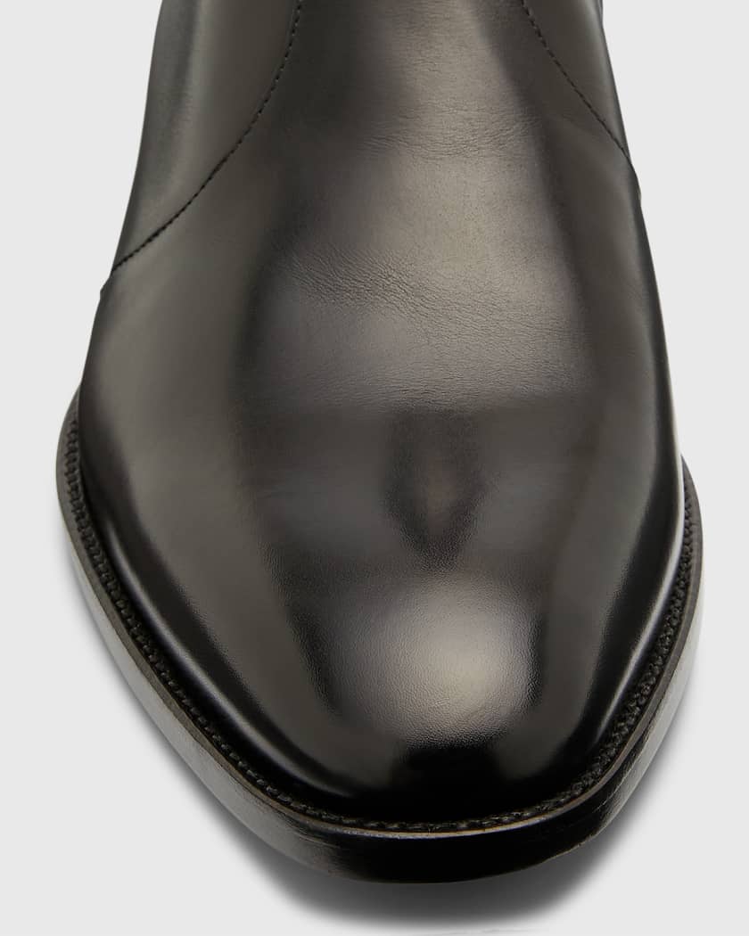 Saint Laurent Men's Wyatt 40 Leather Zip Ankle Boots | Neiman Marcus