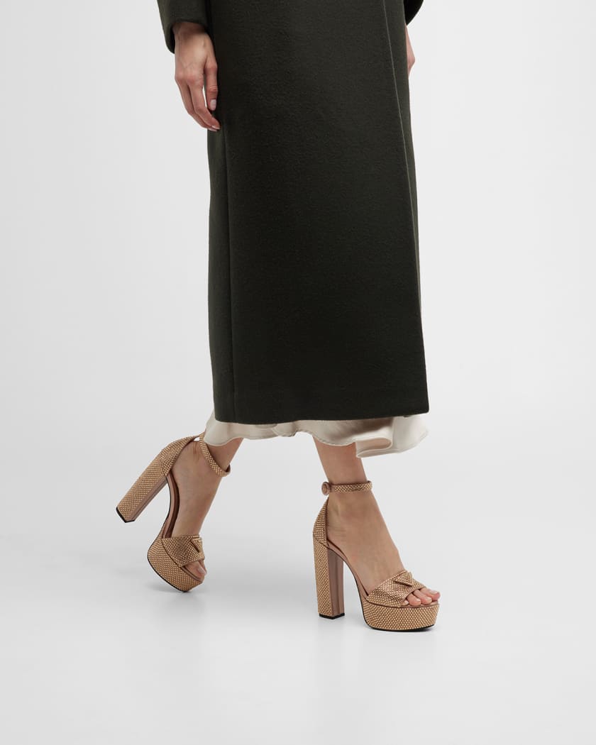 Crystal Ankle Strap Platform Sandals