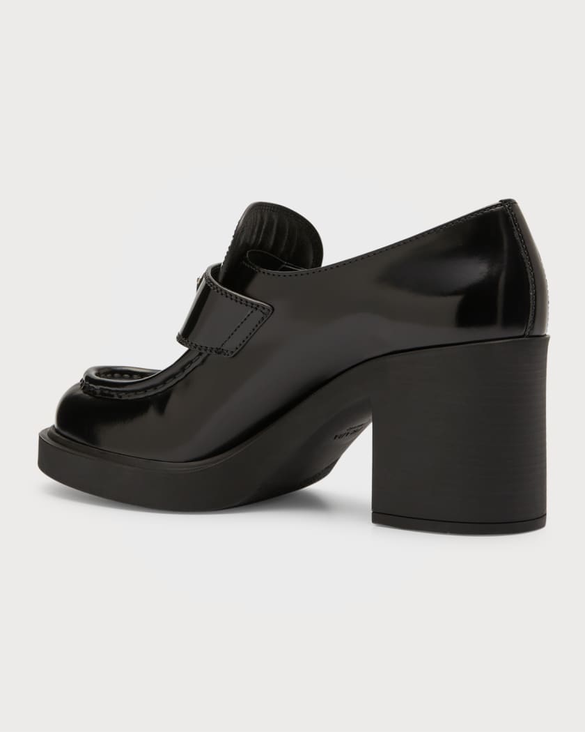 Prada block deals heel loafer