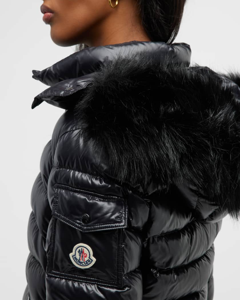 Moncler Badyf Down Jacket with Removable Faux Fur Trim