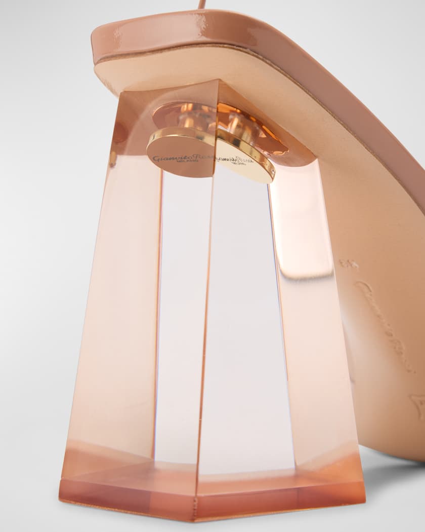 Gianvito Rossi Transparent Heel Ankle Strap Sandals Neiman Marcus