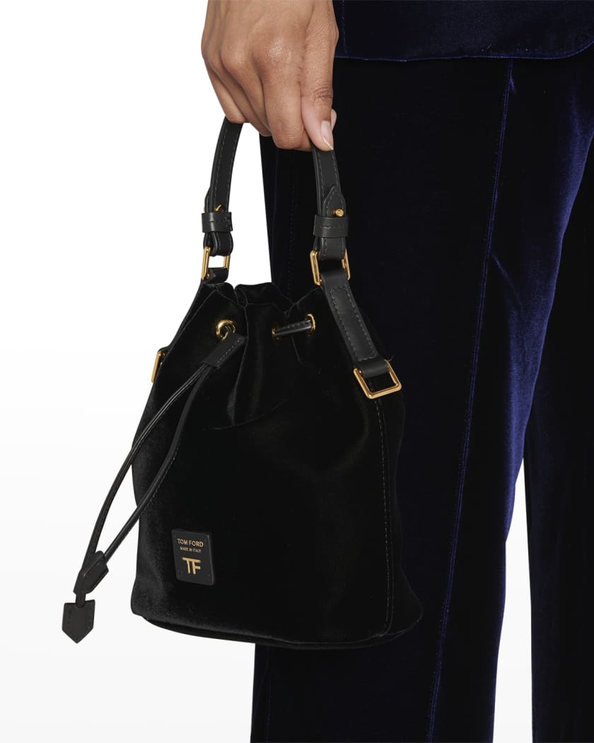 TOM FORD Small Velvet Leather Bucket Bag | Neiman Marcus