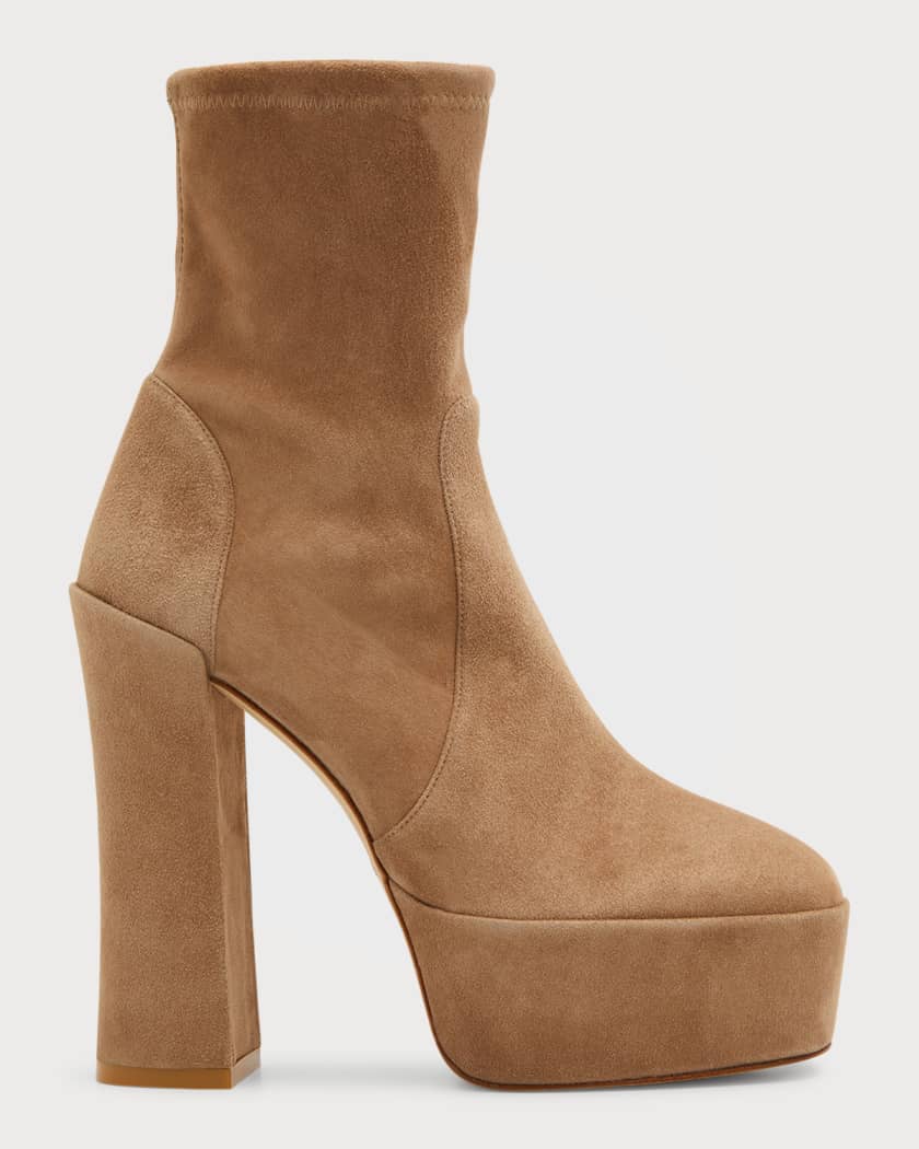 Platform booties suede Clearance