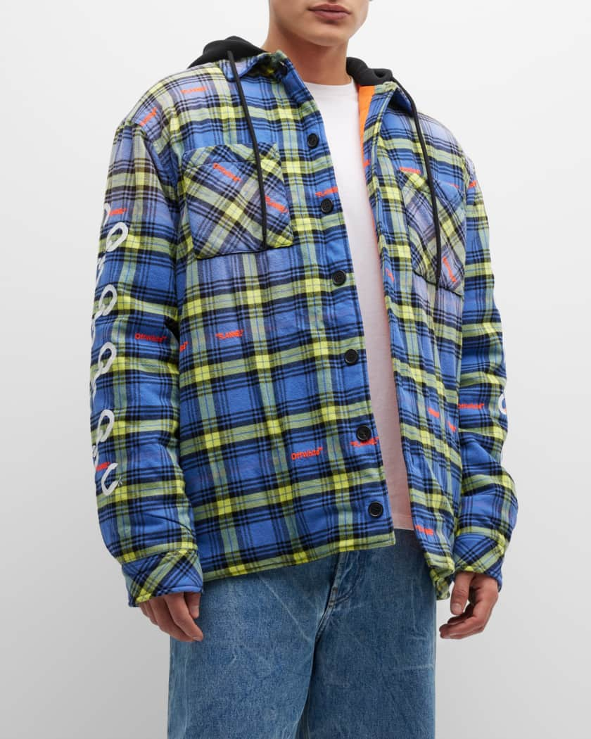 Off-White Men's Chain Arrow Check Flannel Jacket | Neiman Marcus