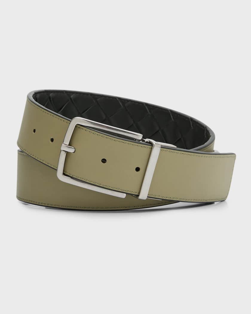 Men's Reversible Intrecciato Leather Belt