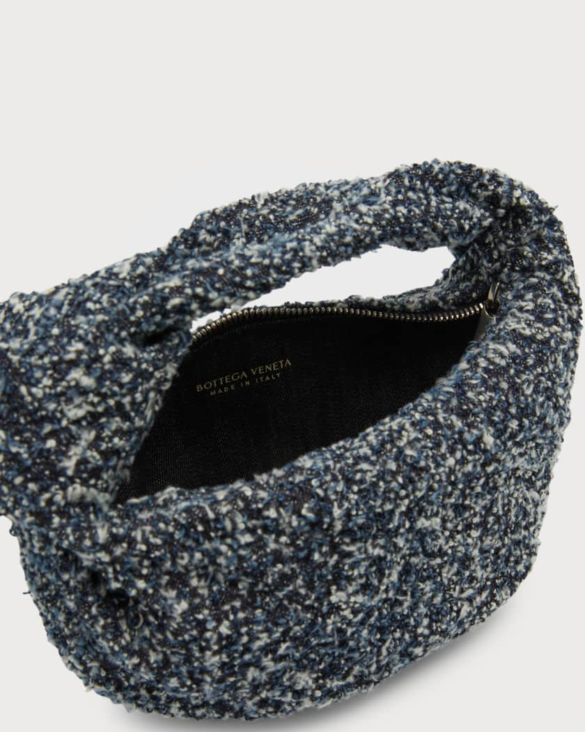 Bottega Veneta Jodie Mini Boucle Denim Top-Handle Bag Indigo/Silver