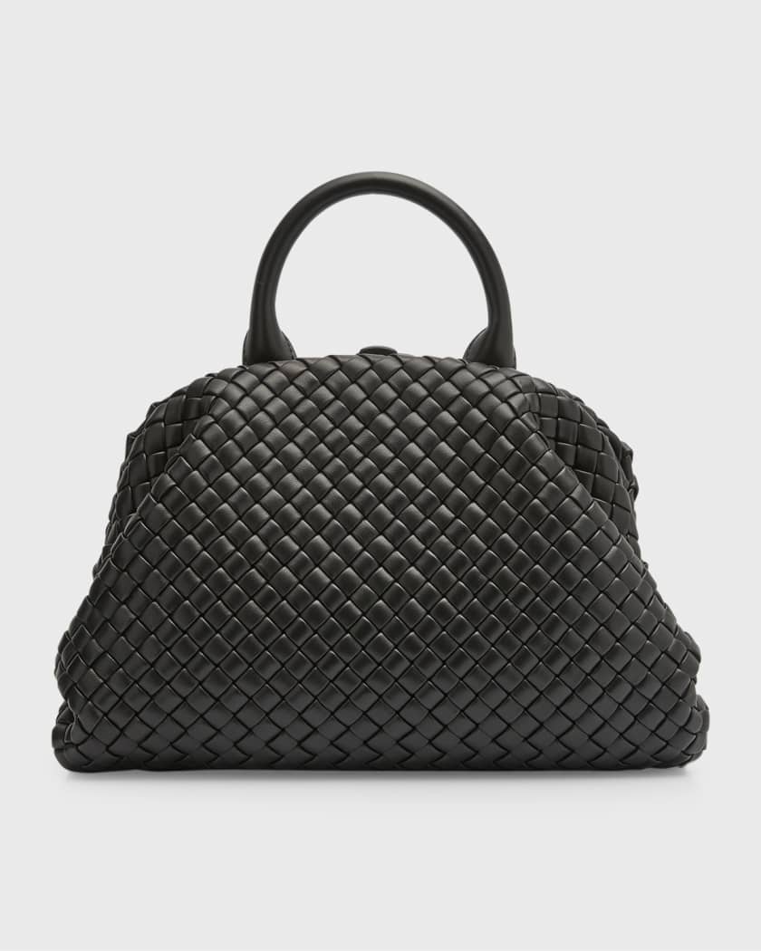 Bottega Veneta Small Intrecciato Padded Leather Shoulder Bag Black