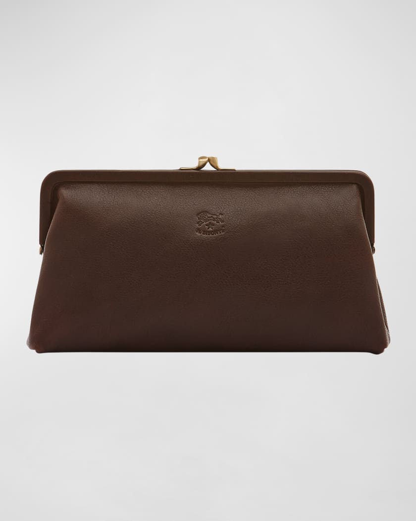 Il Bisonte Manuela Vegetable-Tanned Leather Clutch Bag | Neiman Marcus