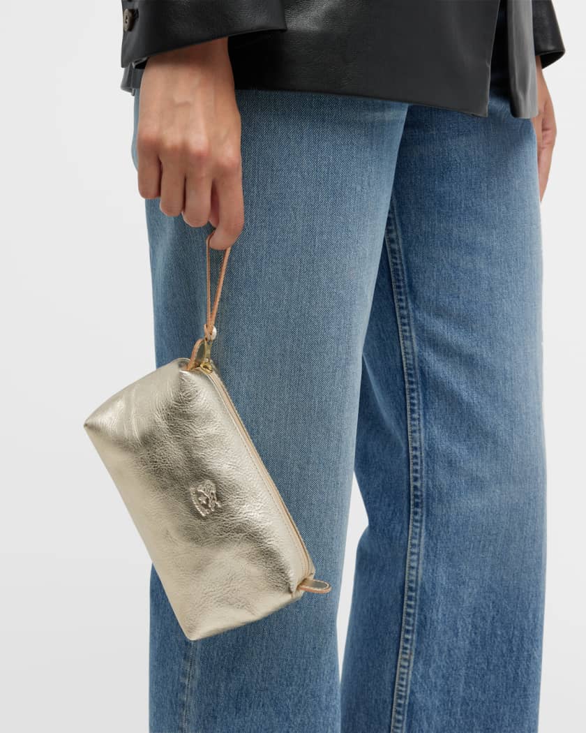 Classic Zip Leather Cosmetic Bag